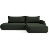 Makamii Temno zelena raztegljiva kotna sedežna garnitura (desni kot/z ležalnikom) Hale – | Shoptok.si