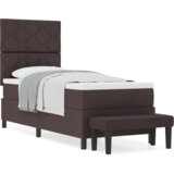  Vzmetnica s škatlo in klopjo temno rjava 80x200 cm tkanina, (22082980) | Shoptok.si