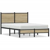 vidaXL Kovinski posteljni okvir z vzglavjem sonoma hrast 120x190 cm Cene