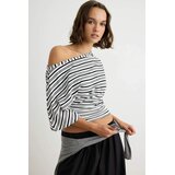 TRENDYOLMILLA Trendyol ženska majica Twoaw27Ts00022, crna-prugasta | Eponuda.com