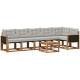  Set vanjskih sofa 7 kom. Prirodna i svjetlosiva | shoptok.hr