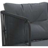  Vrtna sofa s jastucima L-oblika crna od čelika i tekstilena | shoptok.hr
