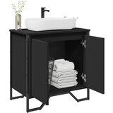 vidaXL Omarica za umivalnik črna 60x35x60 cm inženirski les | Shoptok.si