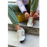 VINCEZA Fashionable Sport Shoes Women's Sneakers White and Gold Danielle | Shoptok.si