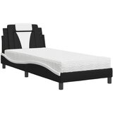  The Living Store Postelja z vzmetnico črna in bela 90x200 cm umetno usnje - Postelja, (21499891) | Shoptok.si
