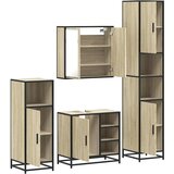  4-dijelni set kupaonskog namještaja boja hrasta sonome drveni | shoptok.hr