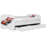 HAPPYKIDS Dječji krevet Dreamy trkaći auto 160x80 sa madracem s ladicom Bijela | shoptok.hr