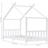  Otroški posteljni okvir bel iz trdne borovine 90x200 cm, (20650894) | Shoptok.si
