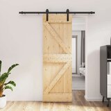  Drsna vrata s kompletom vodil 70x210 cm trdna borovina, (20999158) Cene