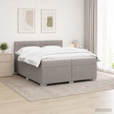  Krevet s box springom, madracem i LED-om Sivosmeđa 200 x 200 cm Slike