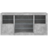 Komoda s LED svjetlima siva boja betona 142,5x37x67 cm Slike