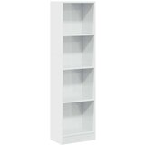 vidaXL Knjižna omara visok sijaj bela 40x24x143 cm inženirski les | Shoptok.si