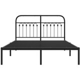  Metalni okvir za krevet s uzglavljem crni 140x190 cm | shoptok.hr