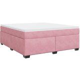 vidaXL Box spring postelja z vzmetnico roza 180x200 cm žamet | Shoptok.si