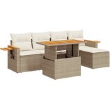  6-dijelni set vrtnih sofa s jastucima bež od poliratana bagrem | shoptok.hr