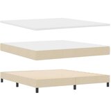  Postelja boxspring z vzmetnico krema 180 x 200 cm blago, (5000128570) | Shoptok.si