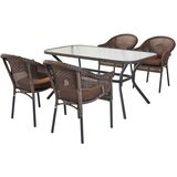 Gardenson VRTNA GARNITURA RAVENNA aluminij barve grafita, temno rjava | Shoptok.si
