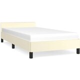 vidaXL Posteljni okvir z vzglavjem krem 90x200 cm umetno usnje | Shoptok.si