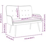 SOFA za dvije osobe Svijetlo siva 115 x 61 x 87 cm tkanina | shoptok.hr