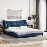  Posteljni okvir z LED lučkami moder 180x200 cm tkanina, (21112432) | Shoptok.si