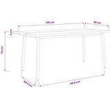  Stol za blagovanje s prirodnim rubom 140 x 90 x 75 cm Prirodna - Prirodna i crna 140 x 90 x 75 cm Živi rub | shoptok.hr