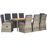  9-dijelni vrtni blagovaonski set sivi od poliratana | shoptok.hr