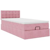 vidaXL okvir kreveta s madraca ružičasti 100x200cm baršunasti | shoptok.hr