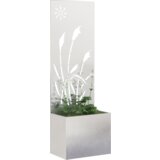 vidaXL Vrtno korito z dekorativno ploščo Srebrna 50 x 140 cm | Shoptok.si