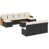  11-dijelni set vrtnih sofa od poliratana s jastucima crni | shoptok.hr