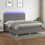  box spring s madracem LED tamnosivi 180x200 cm tkanina | shoptok.hr