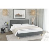 Ropez Tamno sivi tapecirani bračni krevet s podnicom 180x200 cm Tina – | shoptok.hr