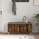  Klupa za hodnik s jastukom Dimljeni hrast 60 x 38 x 46 cm | shoptok.hr
