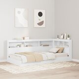 vidaXL Bijeli krevet s policom 75x190 cm od umjetnog drva | shoptok.hr