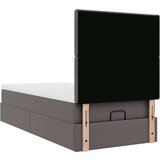 vidaXL Otomanski posteljni okvir z vzmetnico siv 90x190 cm um. usnje | Shoptok.si