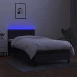  Box spring postelja z vzmetnico LED črna 90x200 cm blago, (20790169) | Shoptok.si