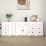  Komoda bijela 230 x 35 x 80 cm od masivne borovine | shoptok.hr