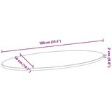 vidaXL Mizna plošča svetlo rjava 100x50x2 cm trdna hrastovina ovalna | Shoptok.si