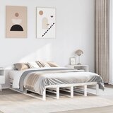  Okvir kreveta bez madraca bijeli 140 x 190 cm masivna borovina | shoptok.hr