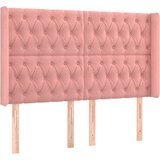 Maison Chic posteljno vzglavje - vzglavna omarica - nočna omarica z ušesi roza 163x16x118/128 cm žamet, (21709483) Cene