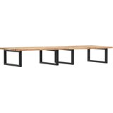  Zidna polica za umivaonik od čelika i masivnog bagremovog drva Smeđa 120 x 50 x 2 cm | shoptok.hr