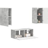  Set TV komoda Zidne 2 pcs Betonski sivi Konstruirano drvo | Eponuda.com