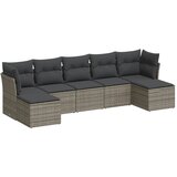 Maison Chic Seti vrtnega pohištva - Vrtna garnitura - Vrtni pohištvo set 7-delna z blazinami siv poli ratan, (21803417) | Shoptok.si
