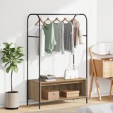 vidaXL Oblečno stojalo s policami iz umetniškega hrasta 100x44x160 cm | Shoptok.si