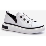 S. BARSKI White Leather Women's Lacquered Sneakers D&A LR535 | Shoptok.si
