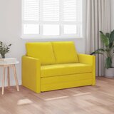  Podni kauč na razvlačenje 2-u-1 tamnožuti 122x204x55 cm baršun | shoptok.hr