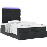  Otomanski krevet s madracima&LED crni 120x200cm baršunasti | shoptok.hr