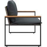  Klupa s jastukom Siva i tamno siva 115 x 65 x 72 cm Ratan | Eponuda.com