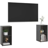 TV omarice 2 kosa visok sijaj sive 72x35x36,5 cm iverna plošča, (20733312) | Shoptok.si