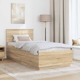  Krevetna konstrukcija s uzglavljem Hrast sonoma 70 x 190 cm | shoptok.hr