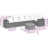  7-dijelni set vrtnih sofa od poliratana s jastucima crni | shoptok.hr